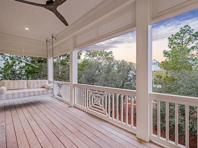 view of deck at dusk