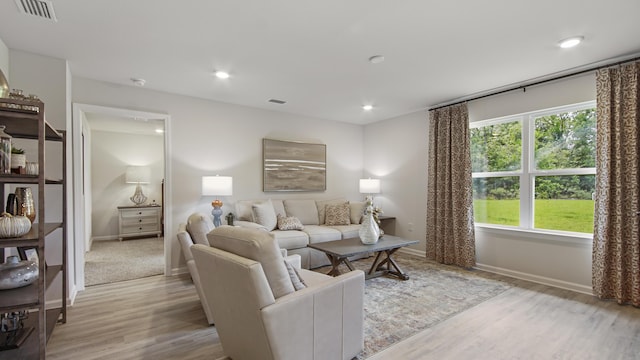 217 Eunola Ln, Freeport, FL 32439 - living area with baseboards, visible vents, light wood-style floors, and recessed lighting
