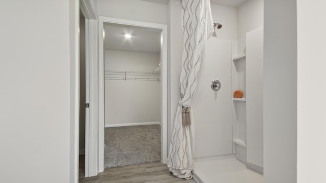 217 Eunola Ln, Freeport, FL 32439 - full bath with a shower and wood finished floors