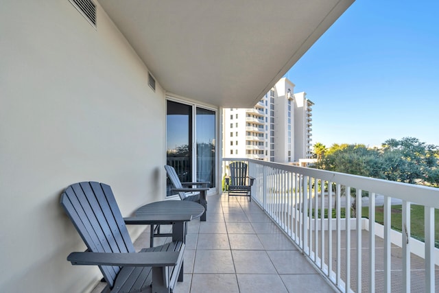 balcony featuring visible vents