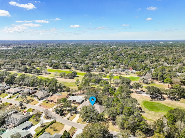 birds eye view of property featuring golf course view