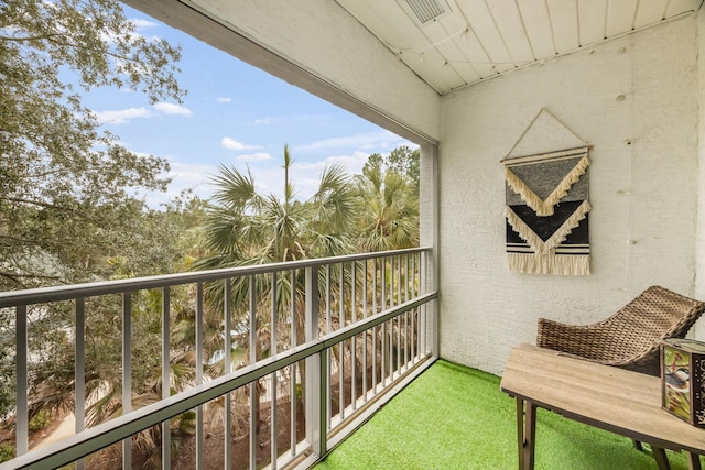 balcony featuring visible vents