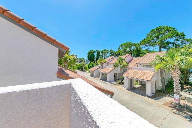 view of road with a residential view