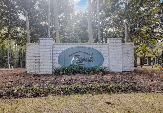 view of community sign