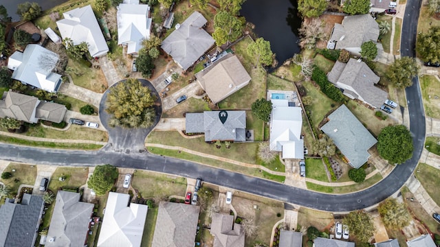 aerial view with a residential view