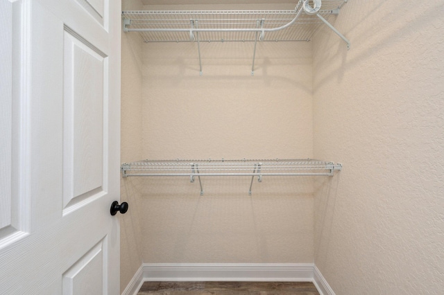 spacious closet with wood finished floors