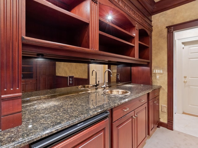 bar with dishwasher and a sink