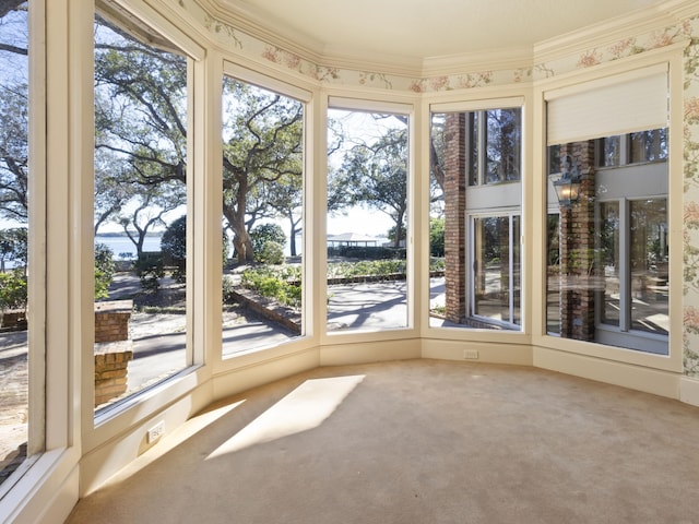 unfurnished sunroom featuring a healthy amount of sunlight