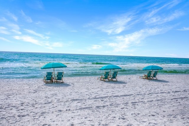 water view featuring a beach view