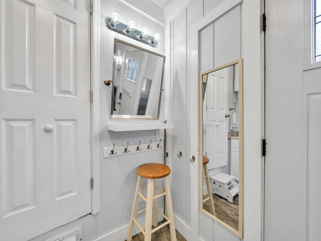 bathroom featuring wood finished floors