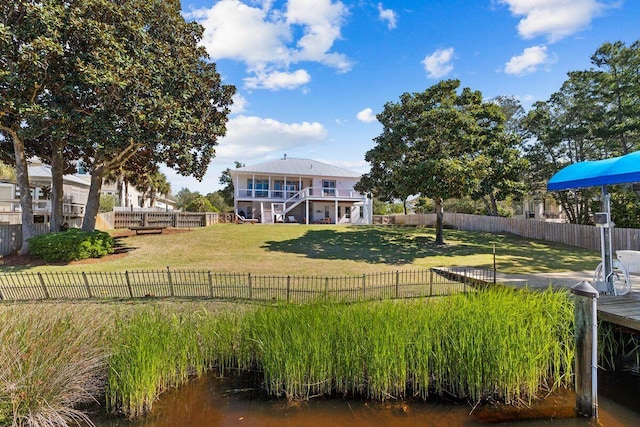 4077 N Indian Byu, Destin, FL 32541 - view of yard featuring a wooden deck and stairs