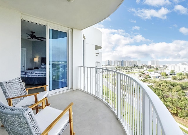 balcony with a city view