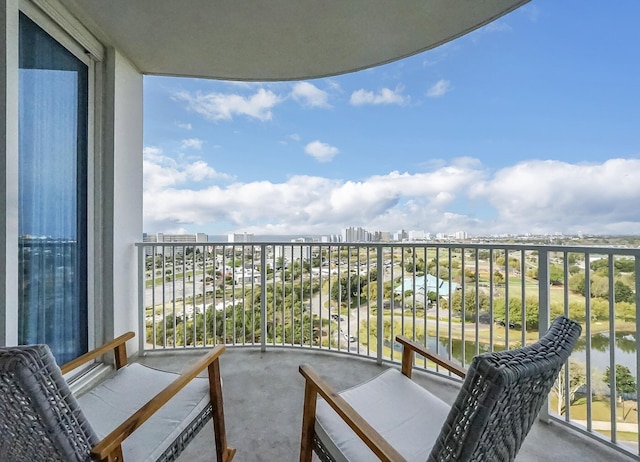 balcony featuring a view of city