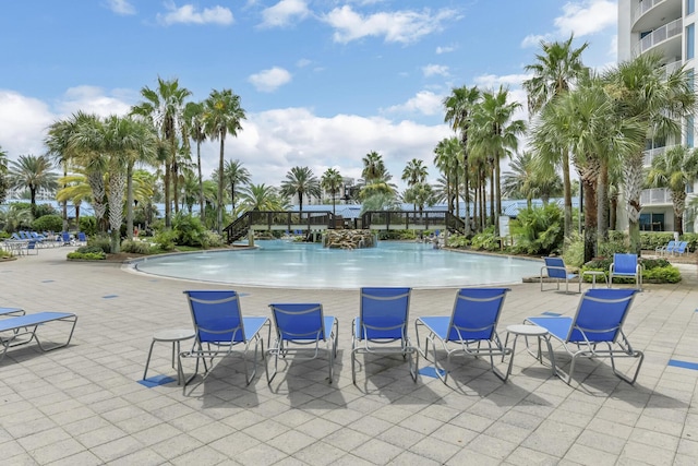 view of pool with a patio area