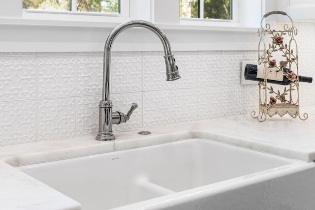 room details with a sink and white cabinets