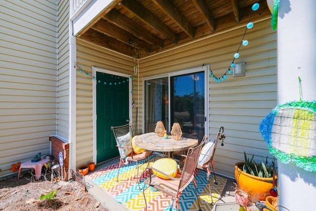 view of patio with outdoor dining area