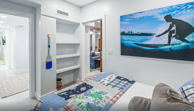 bedroom featuring visible vents