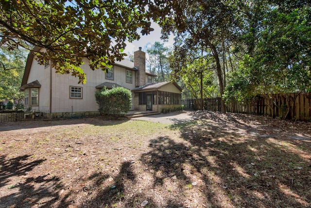 view of yard with fence