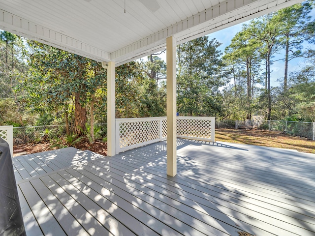 wooden deck with fence