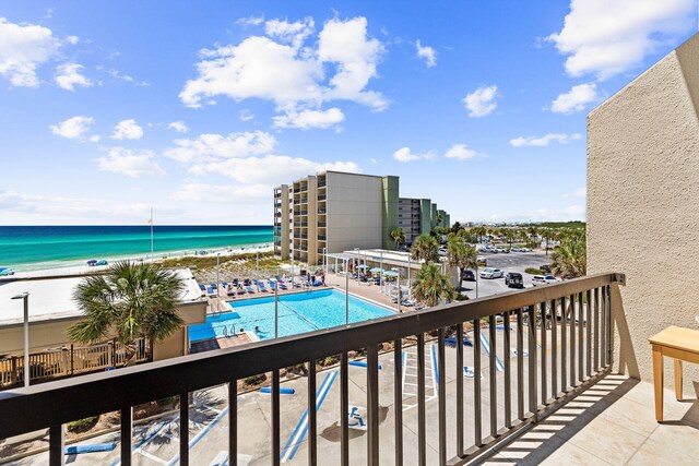 balcony with a water view