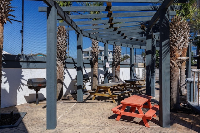 view of patio / terrace featuring a pergola