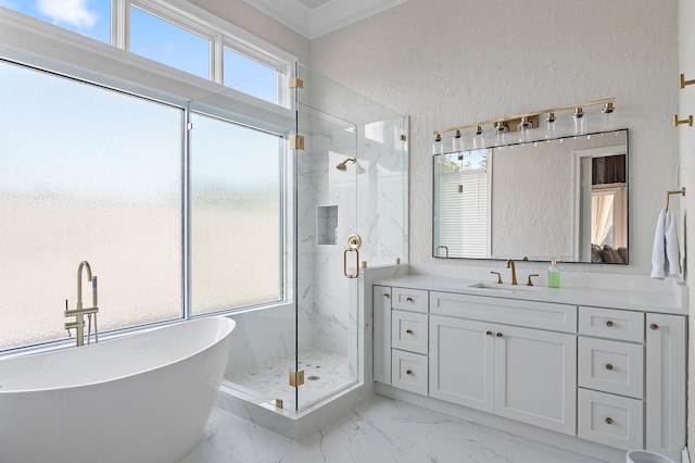 2940 Pine Valley Dr, Miramar Beach, FL 32550 - bathroom with a marble finish shower, plenty of natural light, and marble finish floor
