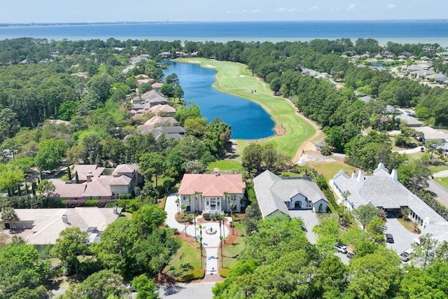 2940 Pine Valley Dr, Miramar Beach, FL 32550 - drone / aerial view featuring view of golf course, a water view, and a residential view