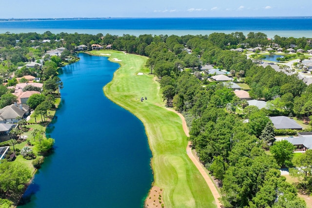 2940 Pine Valley Dr, Miramar Beach, FL 32550 - bird's eye view featuring view of golf course, a water view, and a residential view