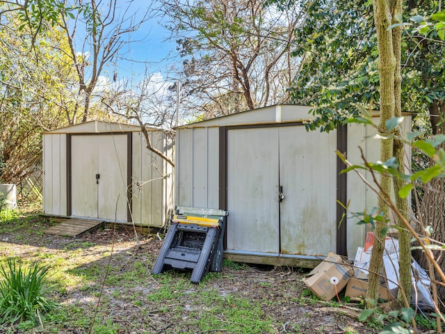 view of shed