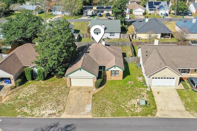 bird's eye view featuring a residential view