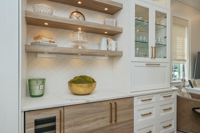 interior space featuring backsplash