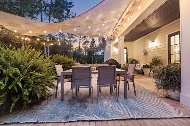 view of patio with outdoor dining area