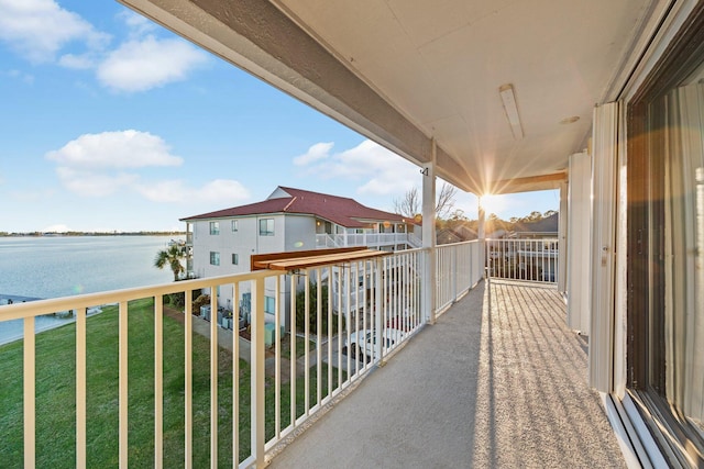 balcony with a water view