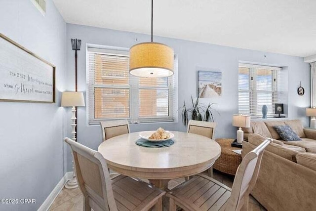 dining area with baseboards