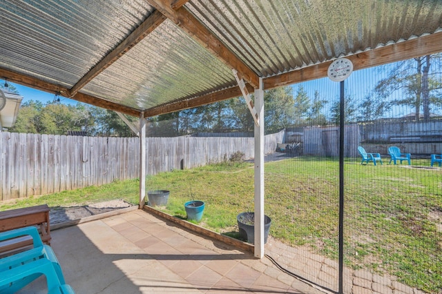 view of patio with a fenced backyard