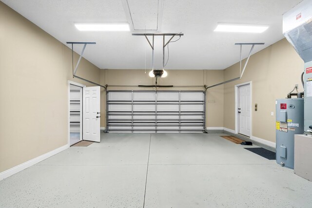114 Golf Dr, Panama City Beach, FL 32408 - garage with water heater, a garage door opener, and baseboards