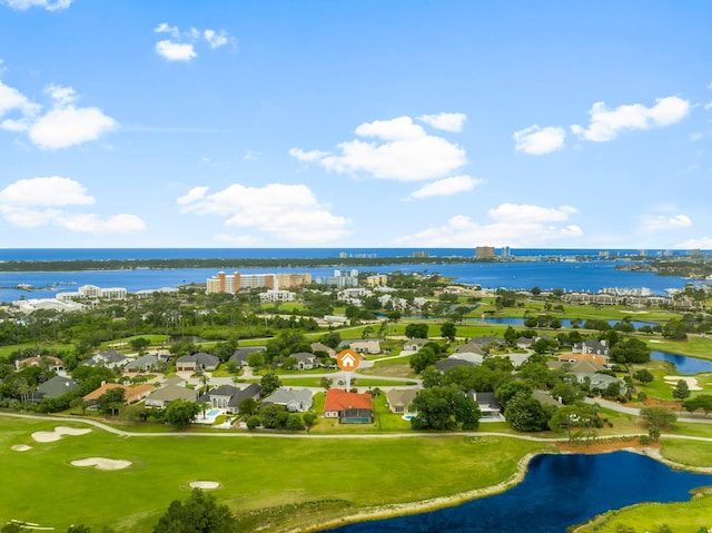 114 Golf Dr, Panama City Beach, FL 32408 - aerial perspective of suburban area featuring a large body of water and a golf course