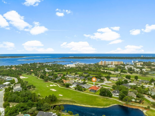 114 Golf Dr, Panama City Beach, FL 32408 - aerial perspective of suburban area with a nearby body of water and a local golf course