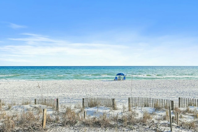 water view with a view of the beach