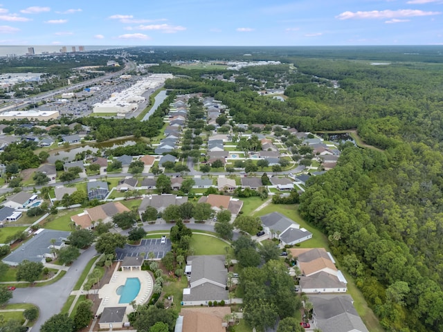 bird's eye view with a residential view