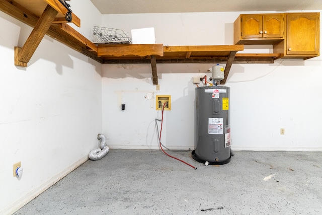 utility room with water heater