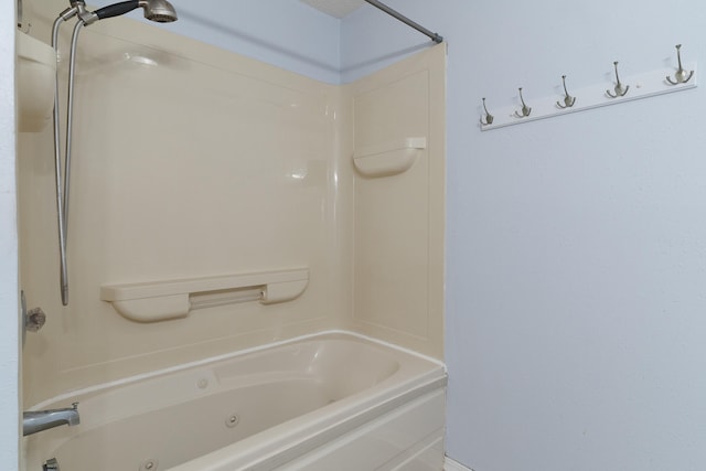 full bathroom with a combined bath / shower with jetted tub