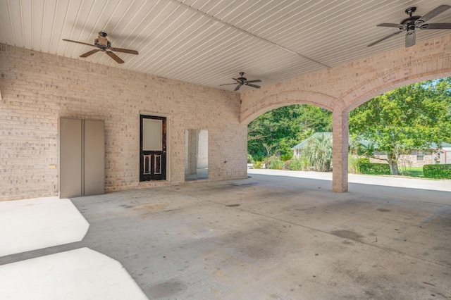 view of patio / terrace featuring ceiling fan