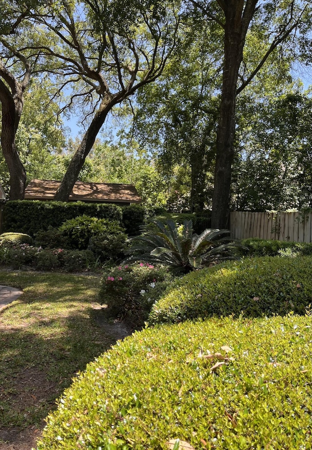 view of yard with fence