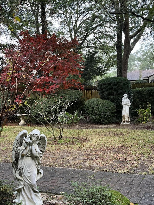 view of yard with fence