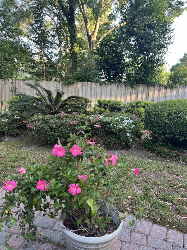 view of yard with fence