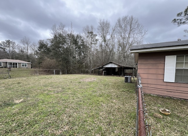 view of yard with fence