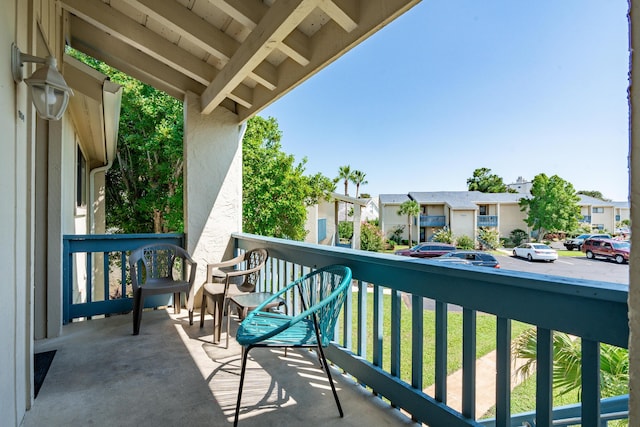 balcony with a residential view