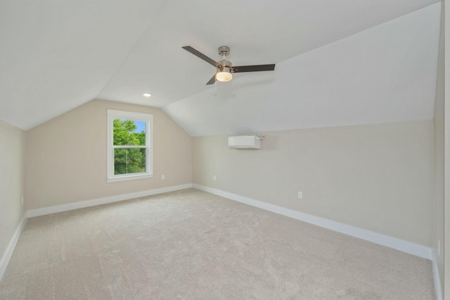 1517 Kais St, Baker, FL 32531 - additional living space featuring lofted ceiling, a wall unit AC, carpet floors, baseboards, and ceiling fan