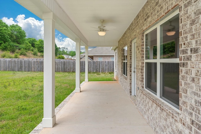 1517 Kais St, Baker, FL 32531 - view of patio / terrace featuring a fenced backyard and a ceiling fan